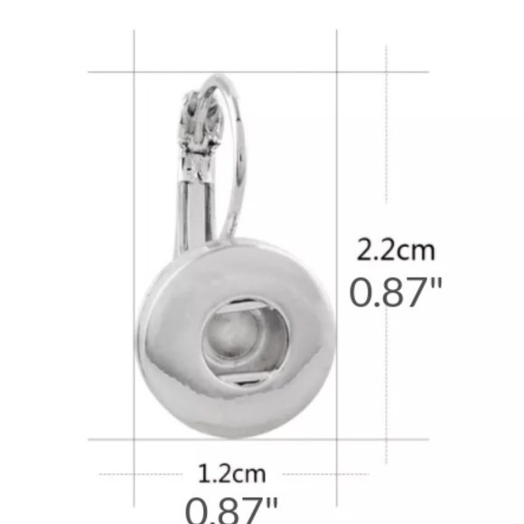 Snap Charm Huggie Earrings Includes Two Mini Snaps 12mm 1/2" Diameter - Picture 3 of 6